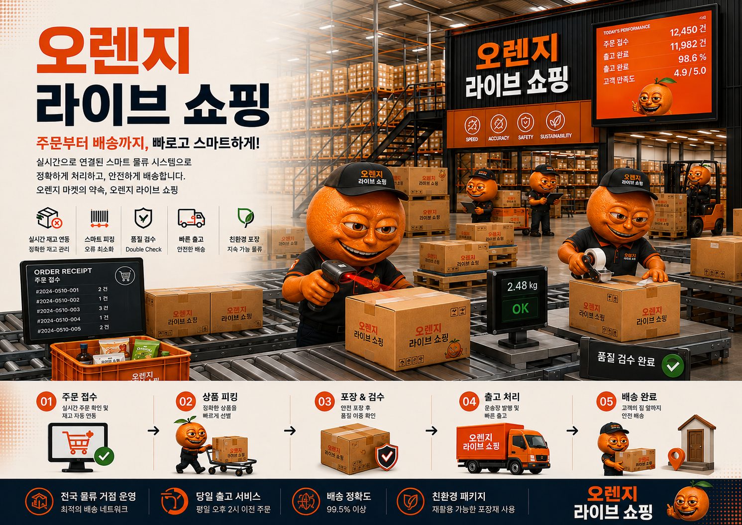 주문부터 배송까지 오렌지 통합 물류 프로세스