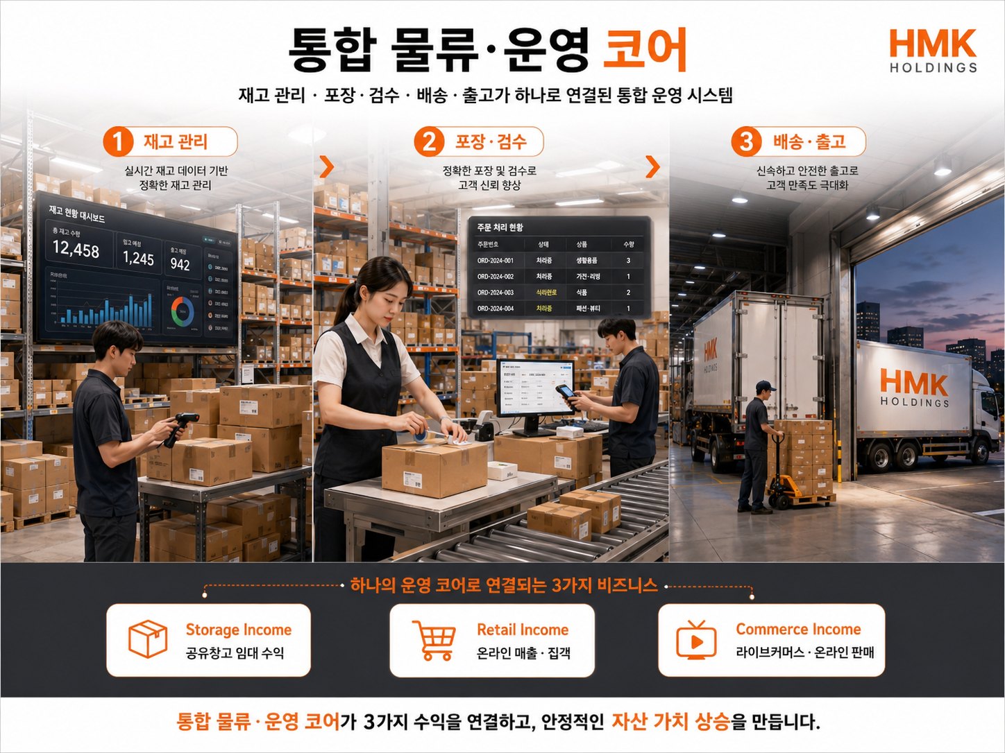재고 관리, 포장·검수, 배송·출고로 이어지는 통합 물류 운영 시스템