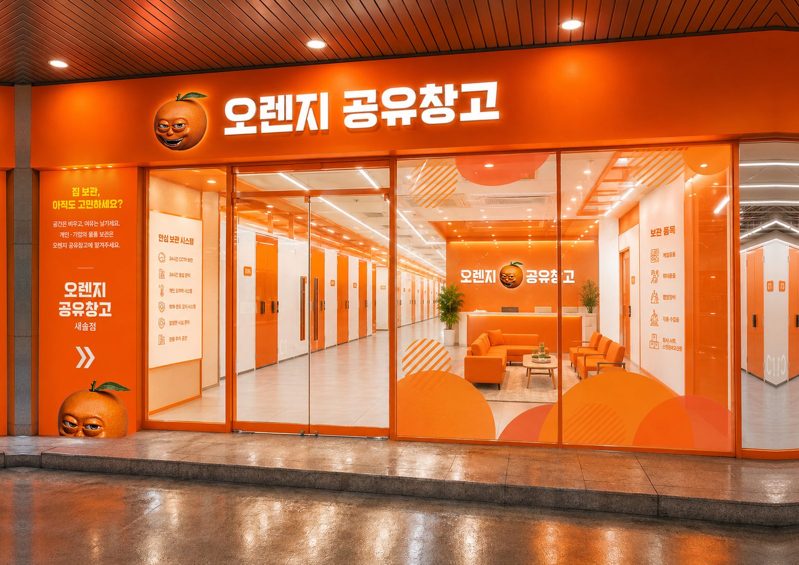 오렌지 공유창고 매장 입구